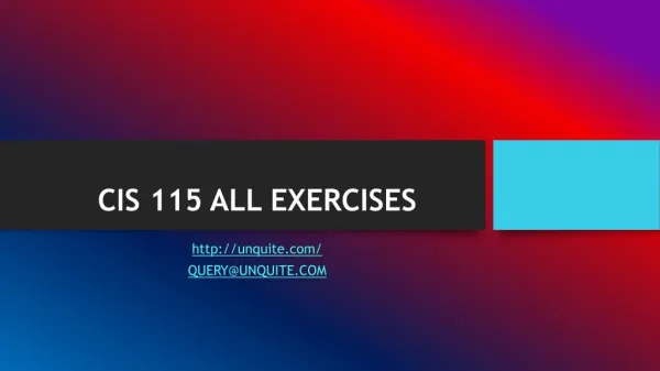 CIS 115 ALL EXERCISES