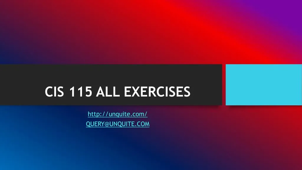 cis 115 all exercises