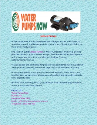 Jabsco Pumps - slide 1