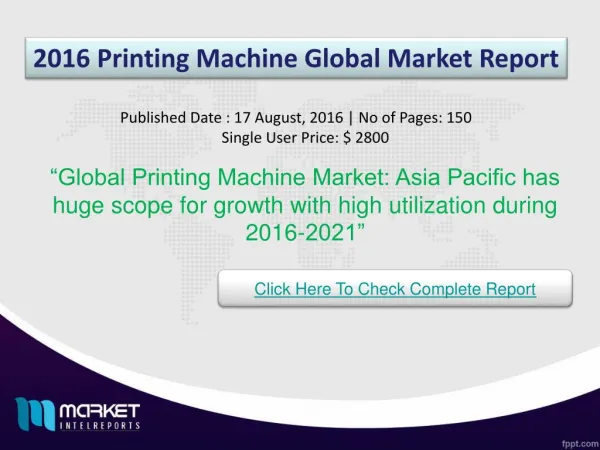 Key Factors based on Global Printing Machine Market 2021