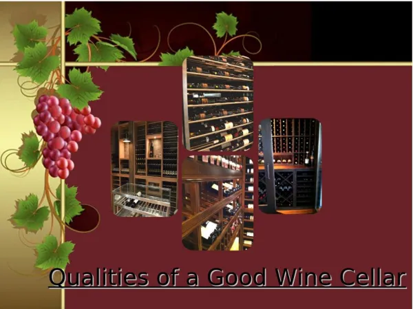Qualities of a good wine cellar