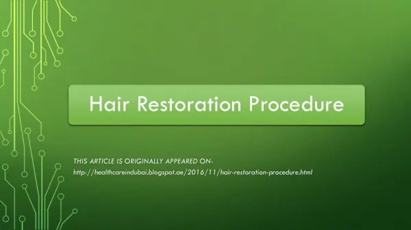 Hair Restoration Procedure