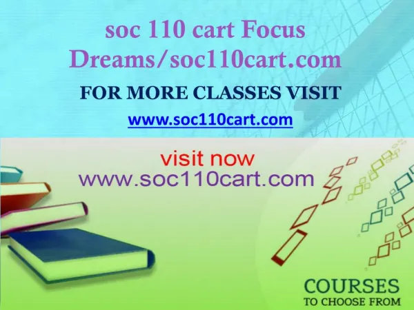 soc 110 cart Focus Dreams/soc110cart.com