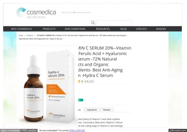 Best Vitamin C Serum for Face - Cosmedica Skincare