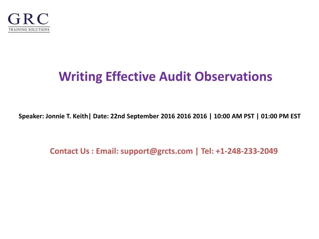 writing effective audit observations