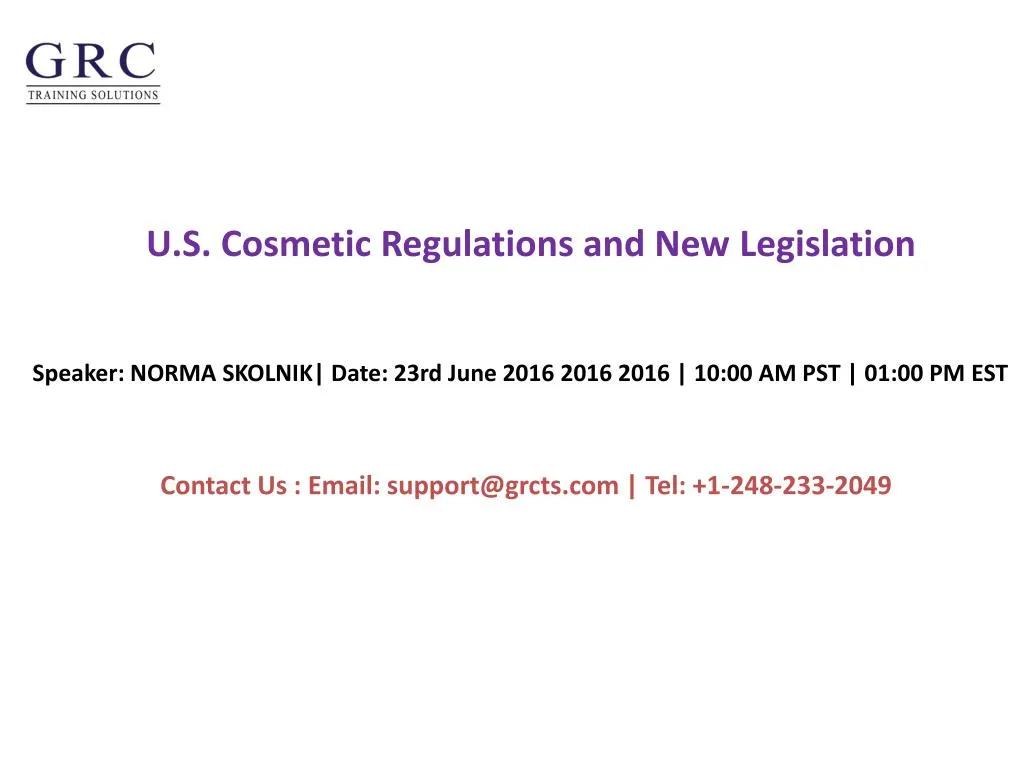 u s cosmetic regulations and new legislation