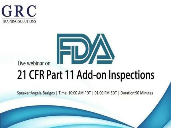 FDA's Add-On Inspections for 21 CFR 11