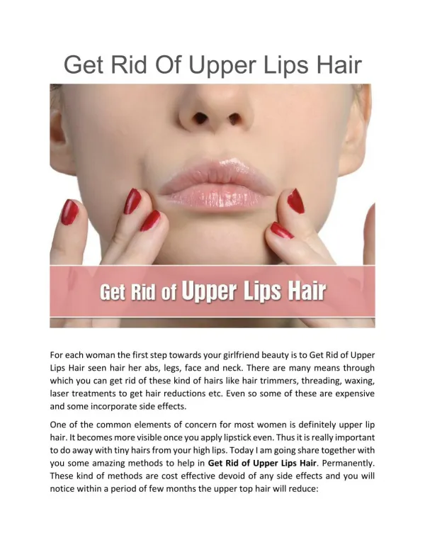 Get Rid Of Upper Lips Hair