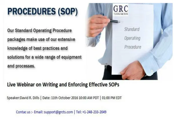 Writing and Enforcing Effective SOPs