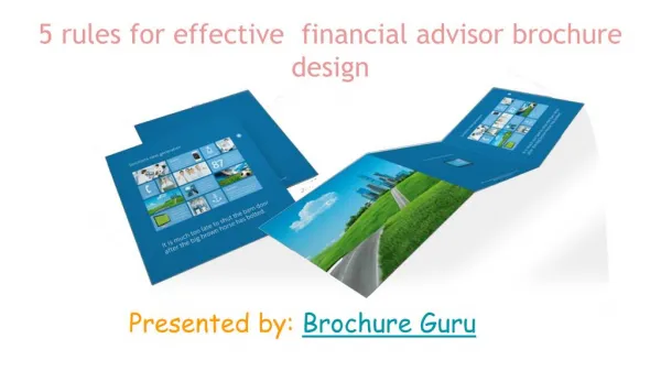 Top 5 rules for effective financial advisor brochure design