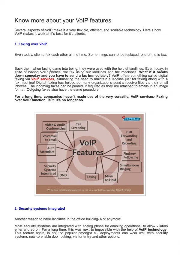 Know More About VoIP Features