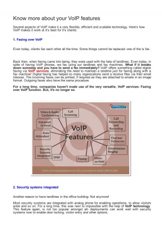 Know More About VoIP Features - slide 1