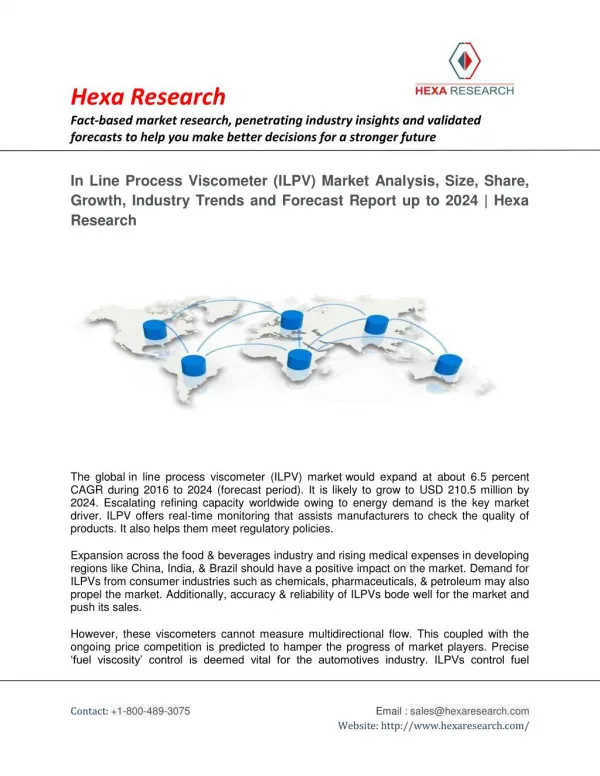 ILPV Market Expected To Grow At Nearly 6.5% CAGR Till 2024 - Research Report by Hexa Research