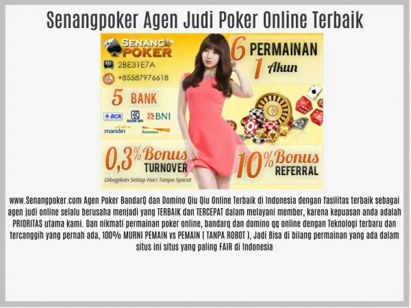 Senangpoker Agen Judi Poker Online Terbaik