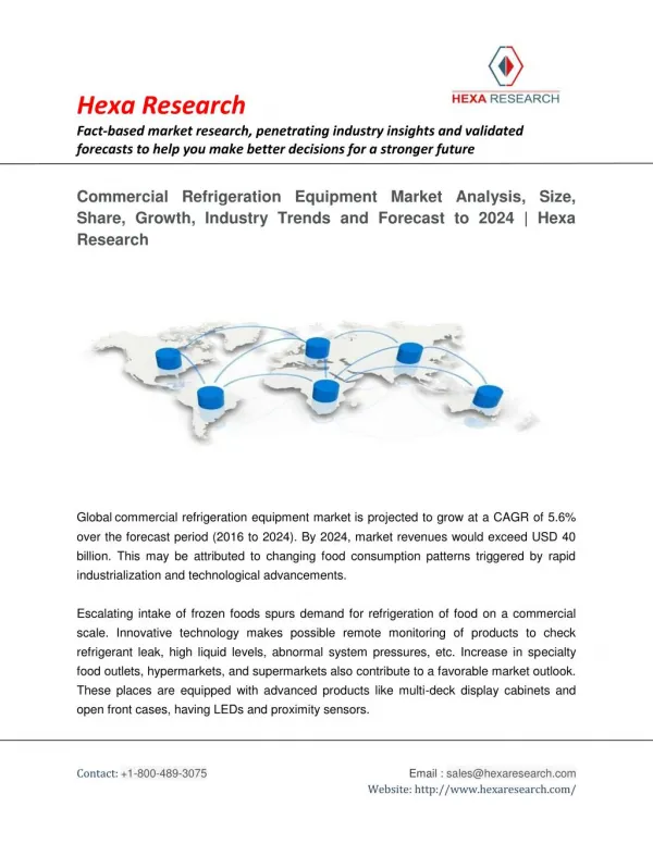 Commercial Refrigeration Equipment Market Size Report, 2024 | Hexa Research
