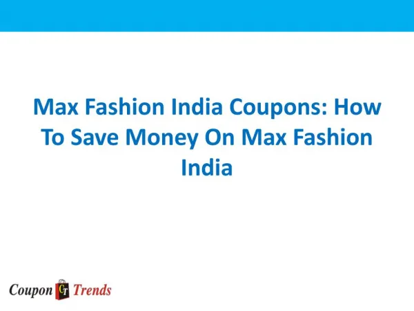 Max Fashion India Coupons