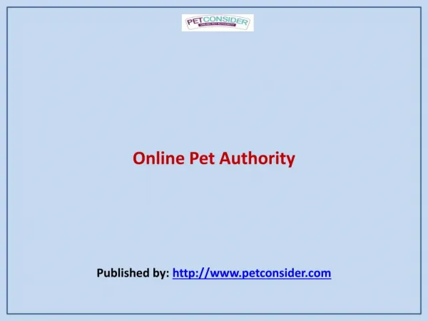 Online Pet Authority