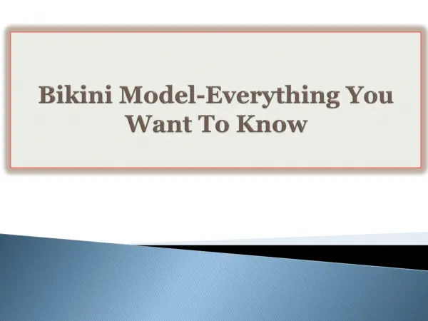 Bikini Model-Everything You Want To Know