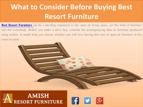 What to Consider Before Buying Best Resort Furniture