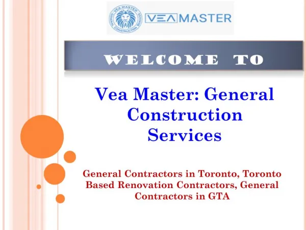 Vea Master: General Contracors in Toronto