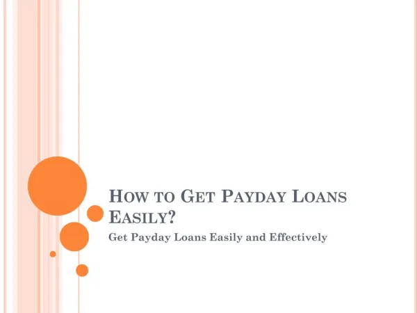 How to Get Payday Loans Easily?