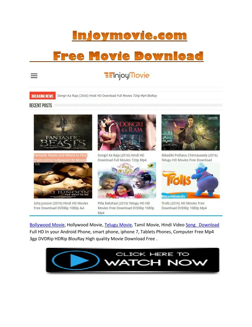 Free movie download sites for mobile phones best sale in hindi