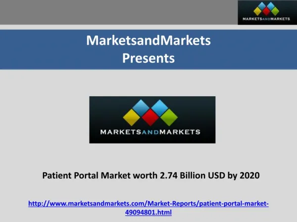 Patient Portal Market worth 2.74 Billion USD by 2020