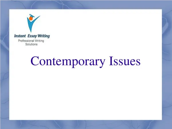 Contemporary Issues Sample By Instant Essay Writing
