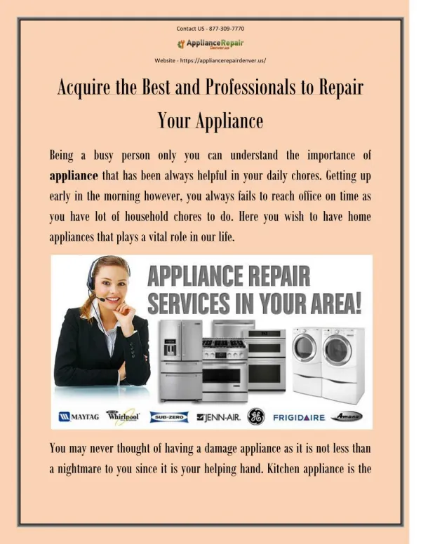 Acquire the Best and Professionals to Repair Your Appliance
