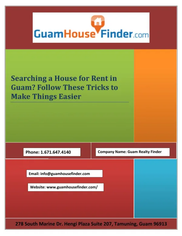 Searching a House for Rent in Guam? Follow These Tricks to Make Things Easier