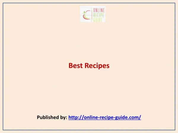 Online Recipe Guide