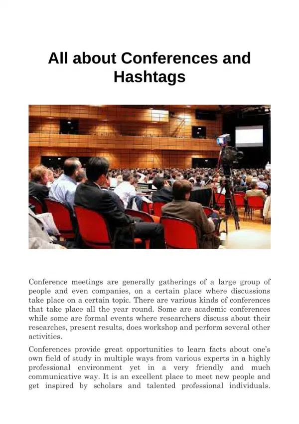 All about Conferences and Hashtags