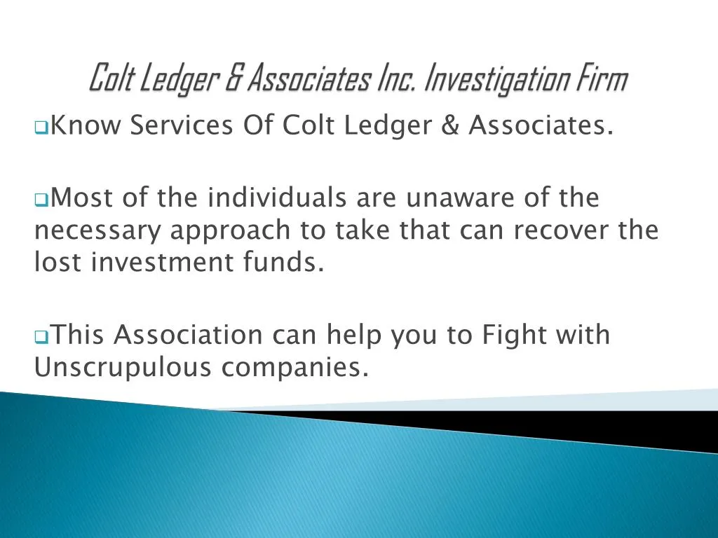 colt ledger associates inc investigation firm