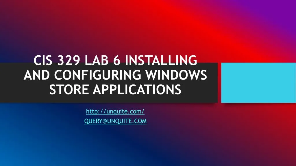 cis 329 lab 6 installing and configuring windows store applications