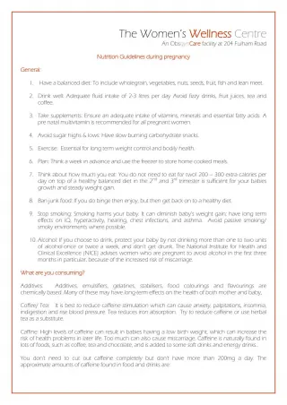 Nutrition Guidelines during pregnancy - slide 1