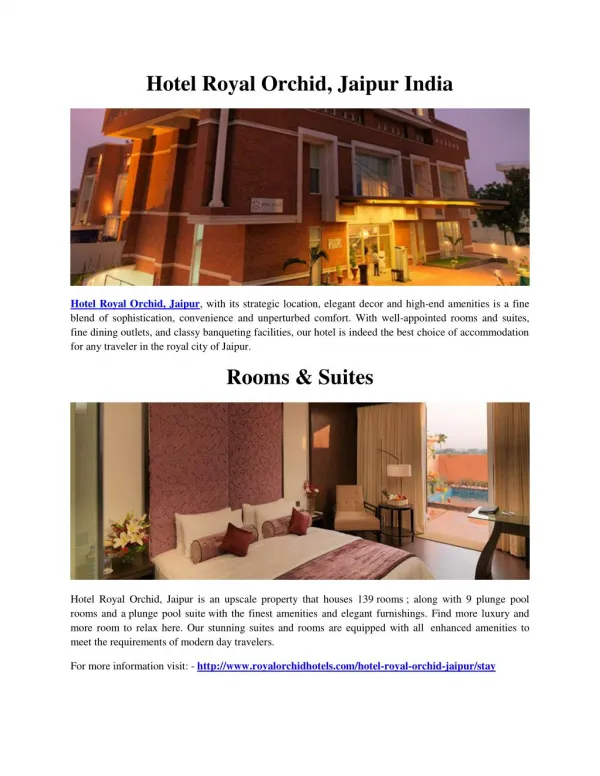 Hotel Royal Orchid, Jaipur India