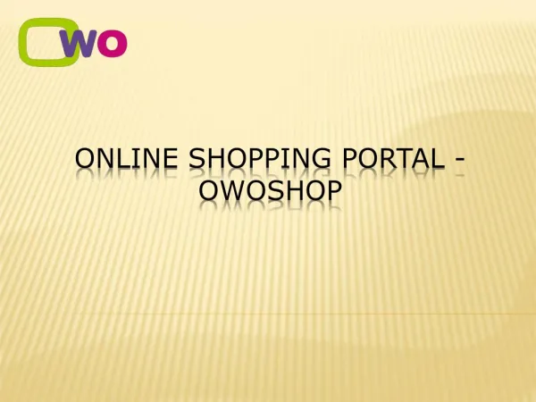 Online Shopping Portal - OWOSHOP