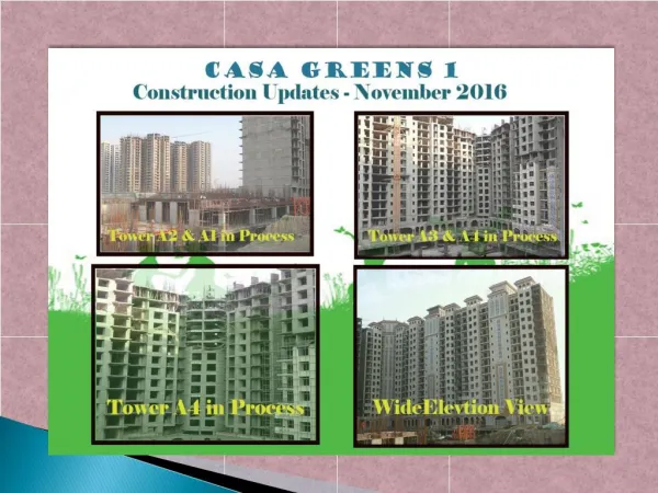 Casa Greens 1 boasts of Amazing Elevation Features !