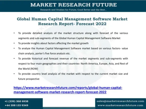 Human Capital Management Software Market Research Report- Forecast 2022