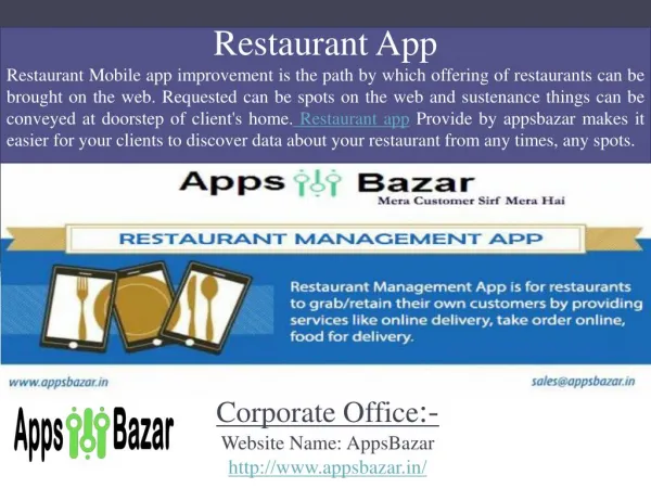 Restaurant App For Customers