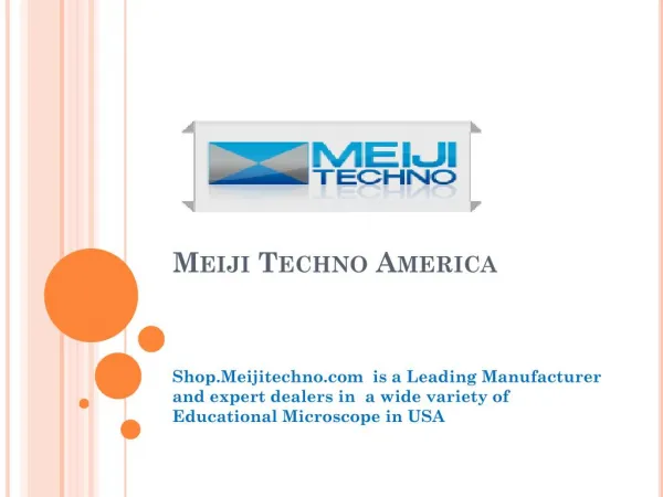 Meiji Techno America: Expert Microscope Dealers in USA