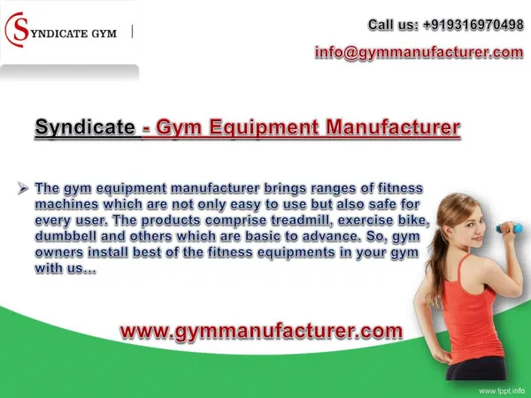 Syndicate Gym - Most Preferred Fitness Equipments Manufacturers in Delhi