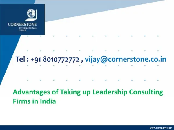 Advantages of Taking up Leadership Consulting Firms in India