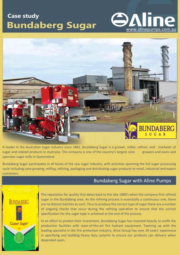 Bundaberg Sugar Case Study - Aline Pumps