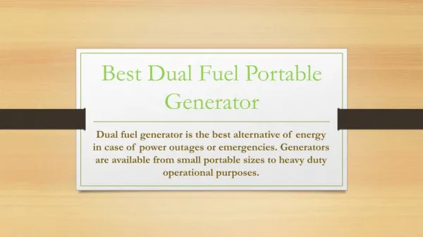 Best portable dual fuel generator