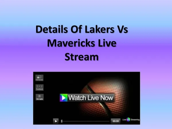 Details Of Lakers & Mavericks Live Stream