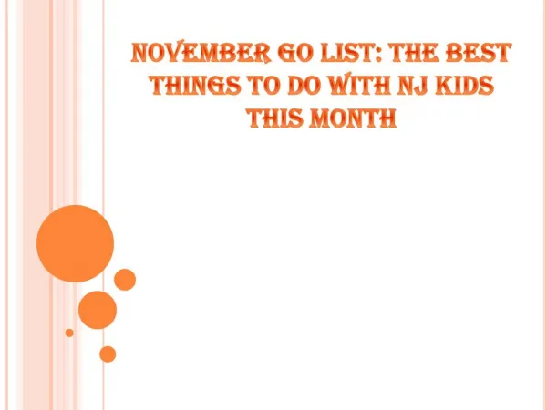 November Go List: The Best Things To Do With NJ Kids This Month
