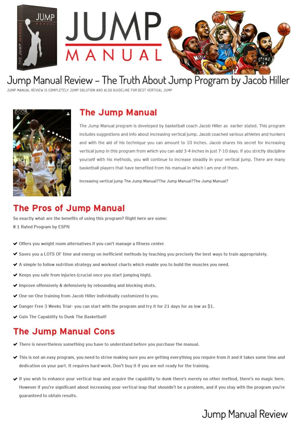 Jump Manual Workout Chart Free Download