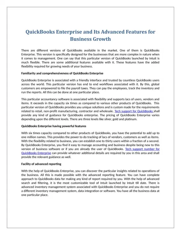 QuickBooks Enterprise and Its Advanced Features for Business Growth