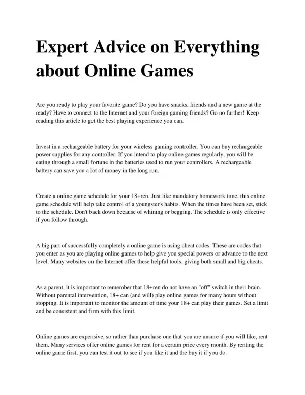 Helpful Tips about Online Games That Are Incredibly Easy To Follow